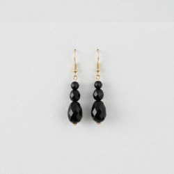 Boucles d'oreille pendantes noires "Gabrielle" - Bijou chic tendance