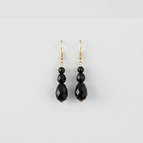 Boucles d'oreille pendantes noires "Gabrielle" - Bijou chic tendance