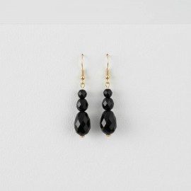 Boucles d'oreille pendantes noires "Gabrielle" - Bijou chic tendance