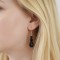 Boucles d'oreille pendantes noires  - Bijou bohème tendance