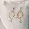 Boucles mariee Swarovski et feuille d'olivier bohème chic "Shana"