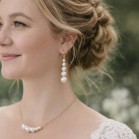 Boucles d'oreille mariee longues cascade de perles "Anaé"