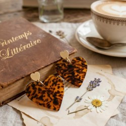 Boucles d'oreilles "Cœur Sauvage" - Bijou tendance inspiration léopard 