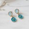 Boucles d'oreille discrètes bleu céladon et turquoise - Bijou précieux