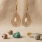 Boucles d'oreille pendantes filigrane doré blanches - Style bohème chic
