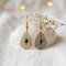Boucles d'oreille pendantes filigrane doré turquoise - Style bohème chic