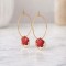 Boucles d'oreilles acier inoxydable corail et dorées 