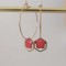 Boucles d'oreilles acier inoxydable corail et dorées 