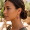 Boucles d'oreilles acier inoxydable prune et dorées 