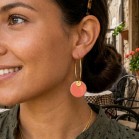 Créoles rose et doré acier inoxydable