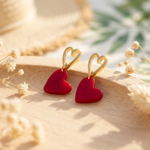 Boucles d'oreilles petits coeurs discr&egrave;tes - Bijou tendance