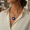 Collier pendentif coeur bleu "Souffle de Vénus"- Bijou bohème chic