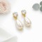 "Elona" boucles mariée perle goutte strass - bijou mariage