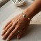 Bracelet breloques vert mint dore - Bracelet charms