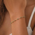 Bracelet fin petites perles vert - Bijou précieux