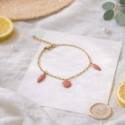Bracelet breloques corail dore - Bracelet charms