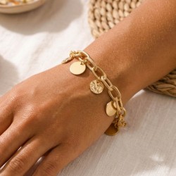 Bracelet chic grosse maille pampilles doré "Enola" Bijou précieux