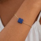 Bracelet porte-bonheur trèfle bleu marine - Bijou fin