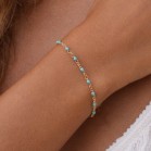 Bracelet fin petites perles turquoise- Bijou précieux