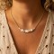 Collier Grace en coquillage blanc et doré - Bijou créateur