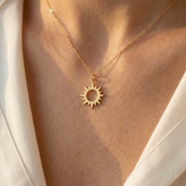 Collier pendentif soleil - Bijou précieux 