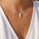 Collier de perles cravate  forme Y  - Bijou précieux 