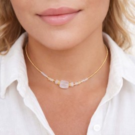 Collier opalite et doré Opalita - Bijou créateur