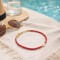 Bracelet Perle Eau Douce & Miyuki Rouge - Bracelet Minimaliste Ajustable