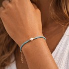 Bracelet Perle Eau Douce & Miyuki Turquoise - Bracelet Minimaliste Ajustable