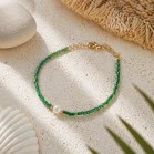 Bracelet Vert Émeraude Perle d'Eau Douce Naturelle & Perles Miyuki Japonaises