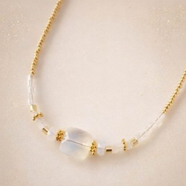Collier opalite et doré Opalita - Bijou créateur