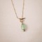 Collier or pierre verte toogle - Bijou créateur