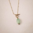 Collier Alia pendentif vert et or - Bijou créateur