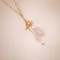 Collier or quartz rose perles culture Cascade - Bijou créateur