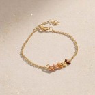 Bracelet feuilles d'automne émaillé doré - Bijou fin