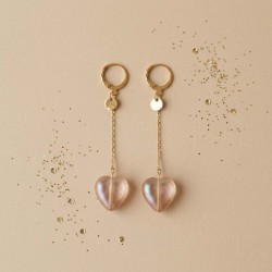 Boucles d'oreille pendantes coeur  - Bijou tendance