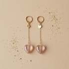 Boucles d'oreille pendantes coeur  - Bijou tendance