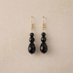 Boucles d'oreille pendantes noires "Gabrielle" - Bijou chic tendance