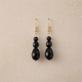 Boucles d'oreille pendantes noires "Gabrielle" - Bijou chic tendance