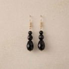 Boucles d'oreille pendantes noires "Gabrielle" - Bijou chic tendance