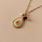 Collier gri-gris pendentif vert pâle - Bijou précieux 