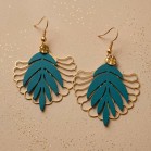 Boucles d'oreilles bohèmes feuille & éventail - Bijou tendance