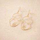 Boucles d'oreilles dorées art contemporain - Bijou tendance