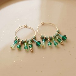 Boucles d'oreille bohèmes pampilles vertes - Bijou précieux