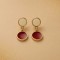 Boucles d'oreille discrètes rouge blanc or - Bijou précieux