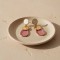 Boucles d'oreille vitrail rouge blanc dore - Bijou précieux