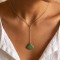 Collier en Y pendentif vert clair en émail - Bijou minimaliste