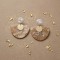 Boucles d'oreille soirée beige marbré or  - Bijou précieux