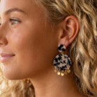 Boucles d'oreille bohèmes léopard et pampilles or - Bijou précieux