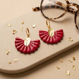 Boucles d'oreille bohèmes rouge style latino - Bijou tendance